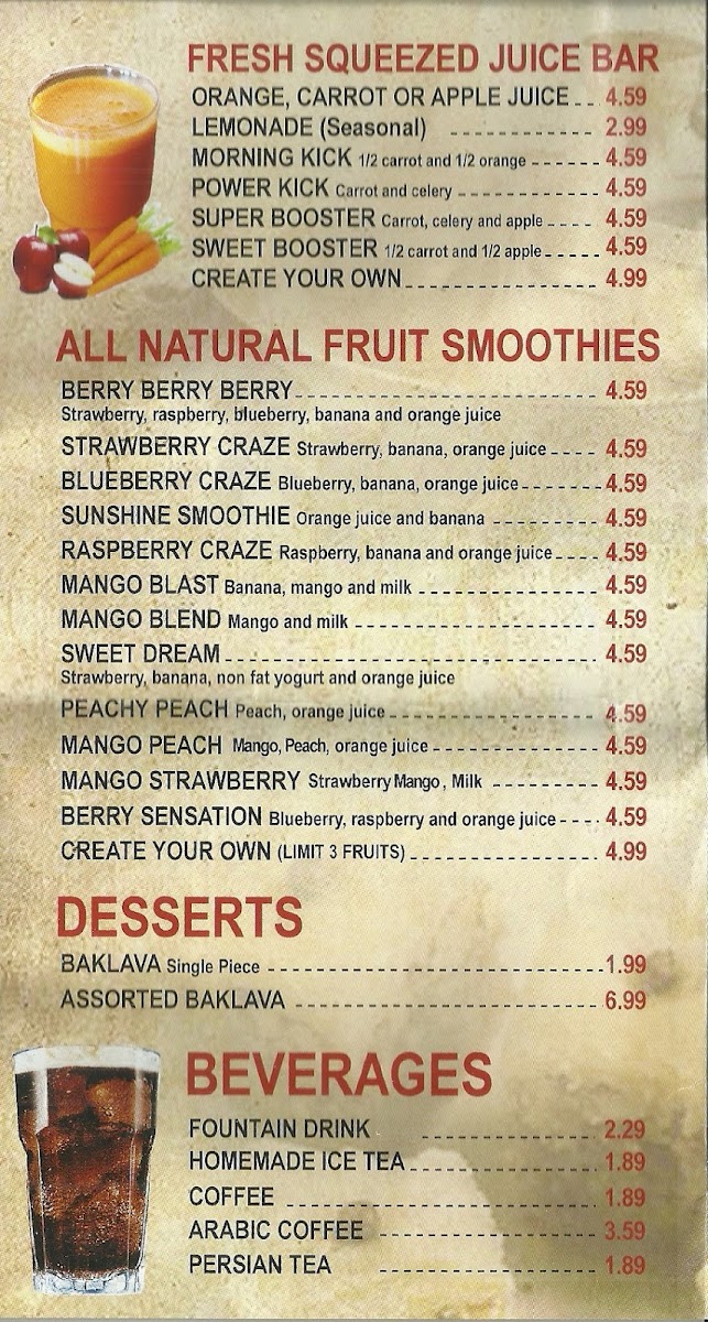 Menu Jerusalem Cafe - Restaurant And Grill - Lombard-5