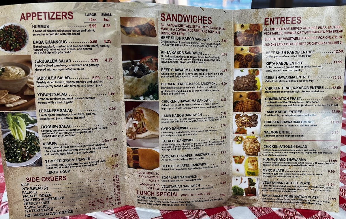 Menu Jerusalem Cafe - Restaurant And Grill - Lombard-7